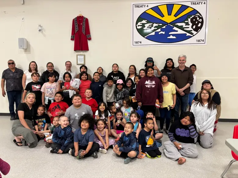 TTR Climate Change Team with Students from Chief Clifford Lynxleg Anishinaabe School
